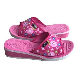 Floral Women's‎ Slippers Fabric Insole Open Toe Slip On  Mule Indoor Sandals 9.